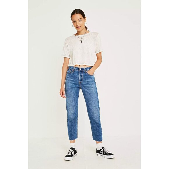 LEVI'S Wedgie Love Triangle Medium Tapered Slim Straight Ankle Jeans, Size 27 - Picture 1 of 16